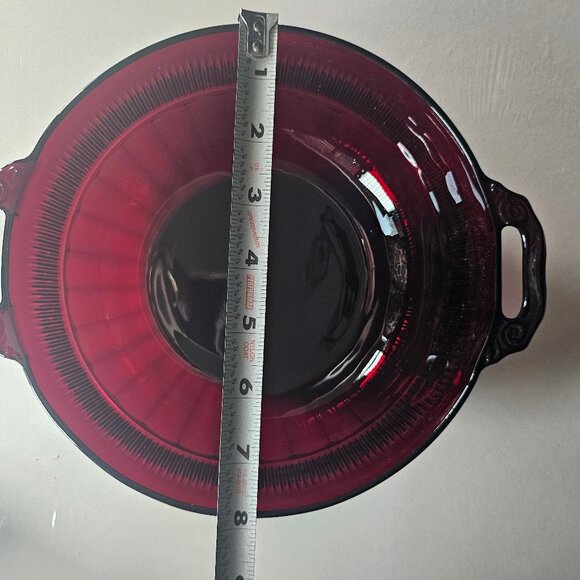 Anchor Hocking Royal Ruby Red Coronation. Two Handles. Depression Glass Bowl - Picture 11 of 12